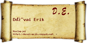 Dévai Erik névjegykártya